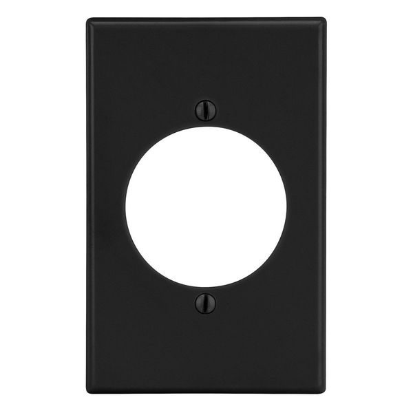 Hubbell Wiring Device-Kellems Wallplate, Mid-Size 1-Gang, 2.15" Opening, Black PJ724BK